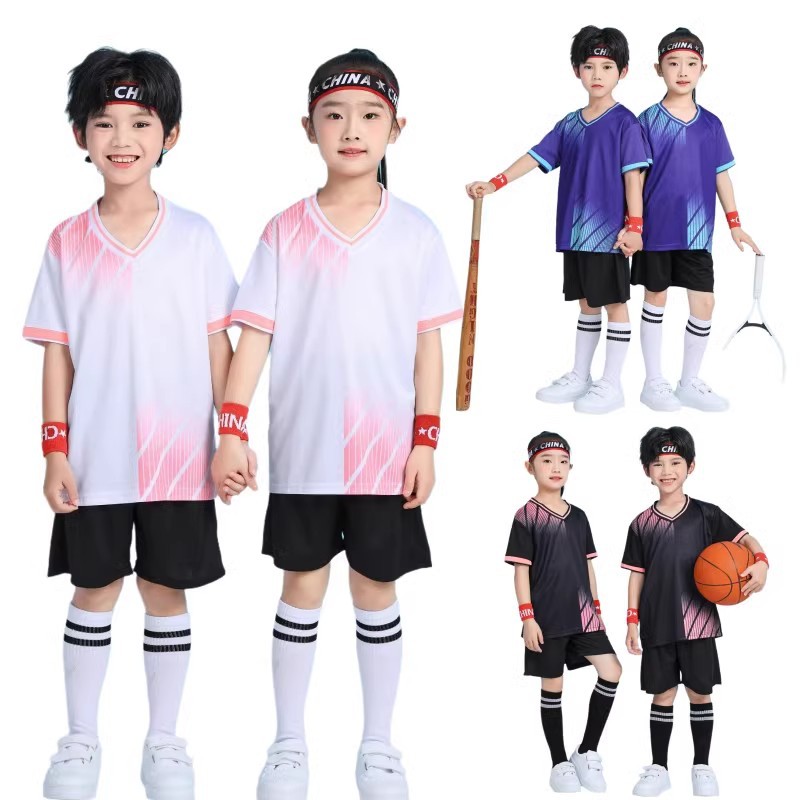 Children's Badminton Clothing suit Boys and Girls Quick-drying Table Tennis Volleyball Rope Skipping Training Competition Sports Team Clothing Printing