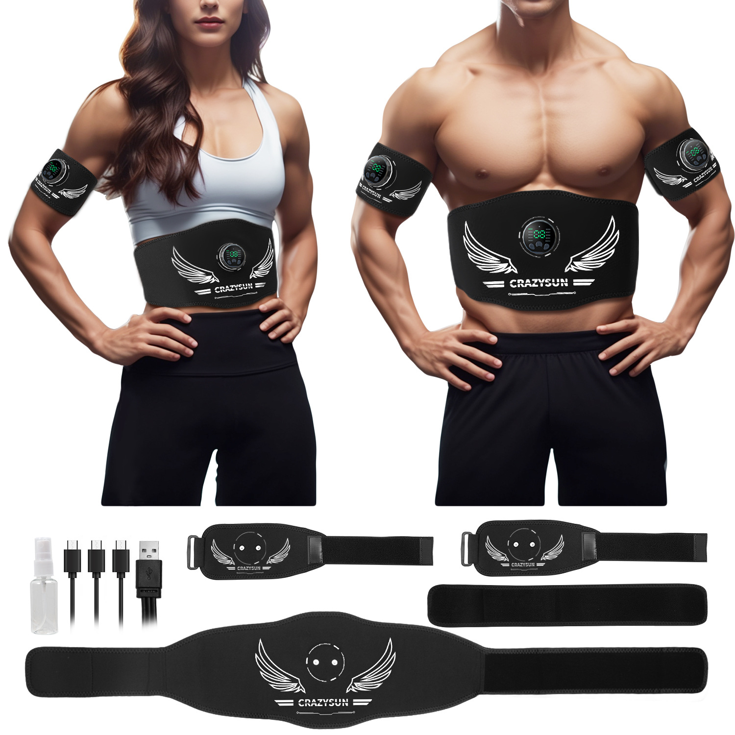 EMS Abdominal Muscle Training Body Lazy Slim Stomach Massage Household Fat-throwing Exercise Electric Pulse Massage Belt