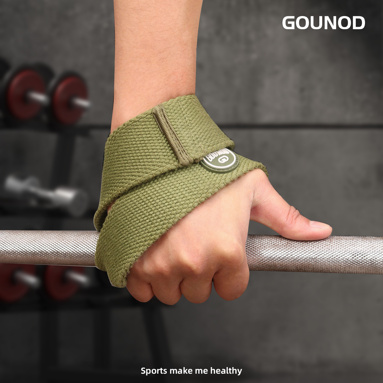 Sports Fitness Wrist Bracer with Grip with Pull-up Dumbbell Silicone Non-slip Wear-resistant Weightlifting Strap