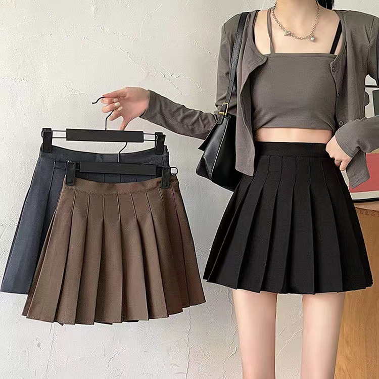 Picture of Safety Pants Zipper Button Pleated Skirt JK Uniform Korean Fashion Student Skirt All-match Skirt Short Skirt