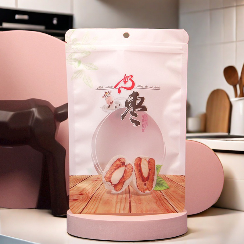 Milk jujube packaging bag Internet celebrity milk jujube bag jujube clip almond ziplock bag composite bag in stock wholesale
