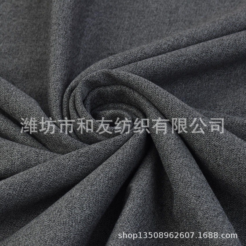 Picture of Polyester-Viscose Yarn-Dyed Stretch Fabric 32/2*32/2+40D Autumn and Winter Gray T/Rs Yarn-Dyed Stretch Pants Material