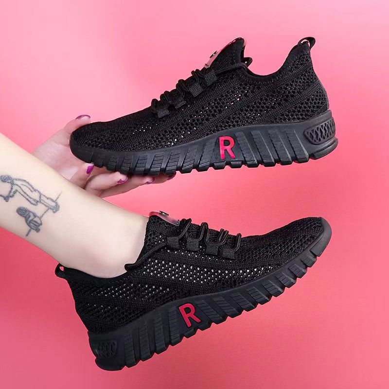 Wholesale foreign trade 2023 summer new women fly woven mesh surface fashion Joker casual sneaker running shoes new