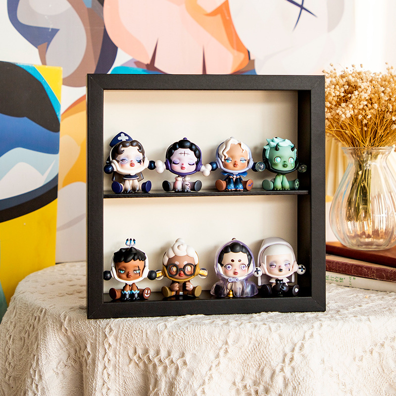 Picture of Photo frame table popmart bubble Matt hand-made box display box shelf partition blind box storage photo frame