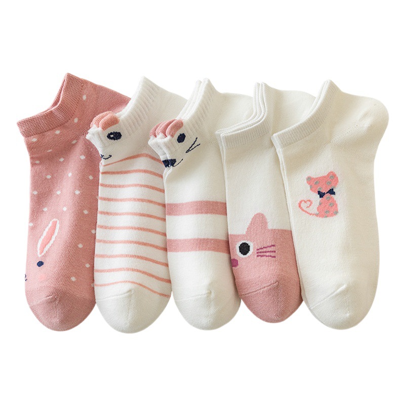 Socks Women's Spring and Summer Thin Boat Socks Women's Shallow Mouth Low-Pop ins Trendy Women's Socks Japanese Style Women's Short Socks Cute Short Socks