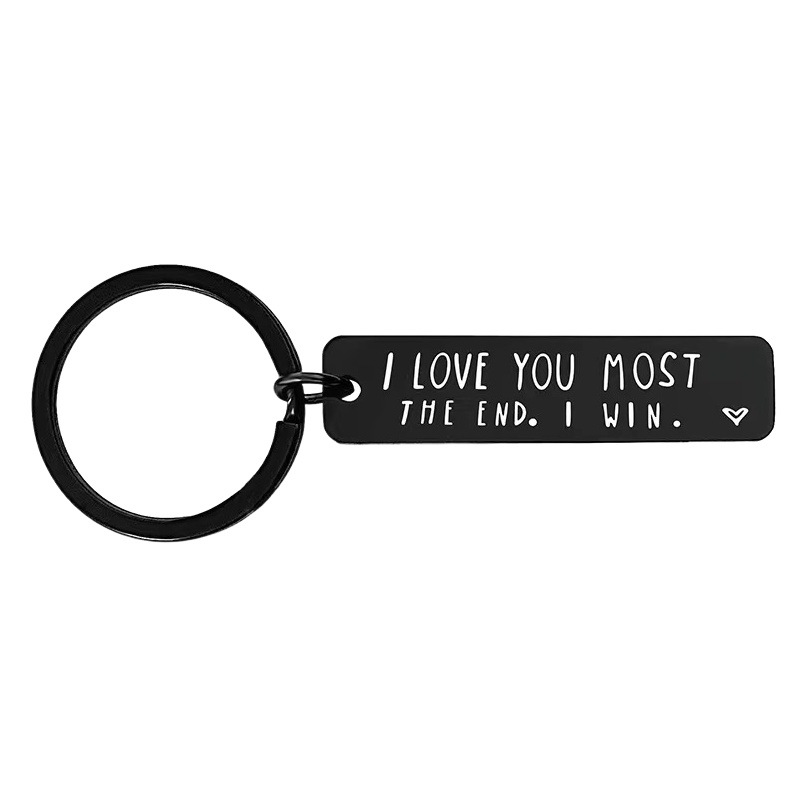 I LOVE YOU MORE THE END stainless steel keychain Valentine's Day gift lettering keychain pendant