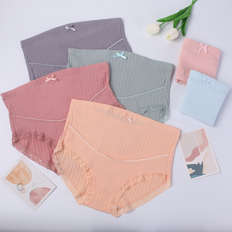 Picture of Maternity Underwear Large Size Breathable High Waist Lace Belly Support Adjustable Pregnancy Threaded Briefs Manufacturer