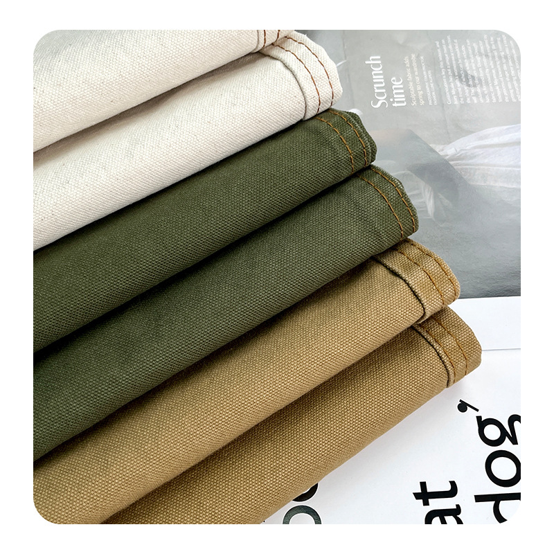 Picture of Cotton Bead Canvas Wash Fade Overalls Fabric Heavy 310g Wash Retro Autumn and Winter Cotton Jacket Coat Fabric
