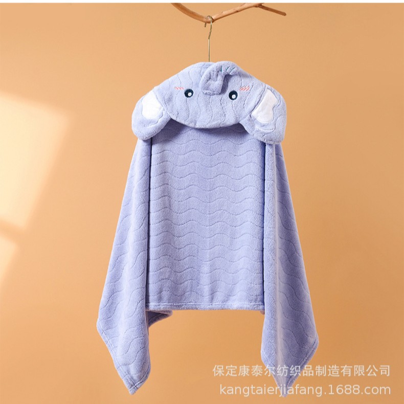 Picture of [Strictly Selected] Baby Coral Velvet Bath Towel Baby Children's Hooded Cloak Bathrobe for Children and Newborns Absorbent and Quick-Drying
