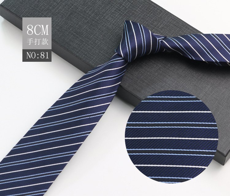 Picture of Men's Tie Business Shirt Stripesd Security Professional Formal Wear Wholesale Plus Logo Manufacturer 8cm Hand-Made