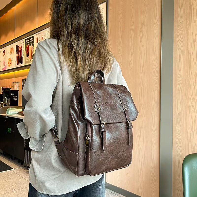 Picture of Japanese JK Bag Uniform Backpack 2025 New College Style Backpack Retro Soft Leather Casual Women's Bag Cambridge Schoolbag