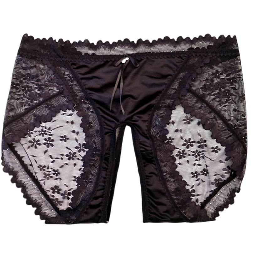 Light Luxury Satin Lace Open-Range Underwear Women's Sexy Comfortable Seamless Breathable Skin-Friendly Jacquard Pure Desire plus size Briefs