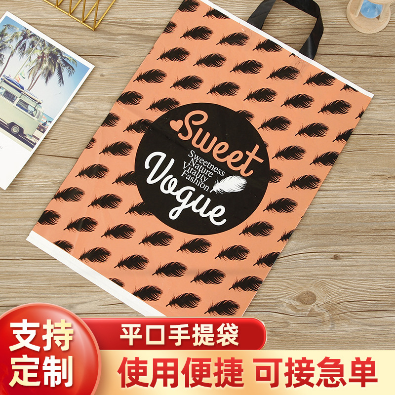 Hot Handle Handbag Gift Clothing Plastic Jewelry Supermarket Shopping Intimates Packaging Bag Advertising Bag Customization