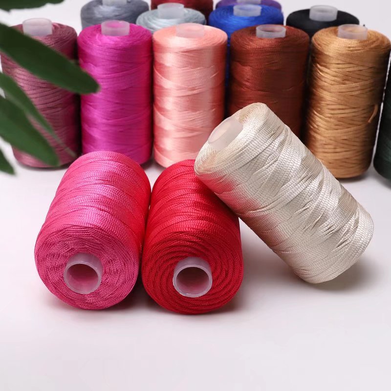 Flat belt thread mercerized hook shoe hook summer cool hat hand-woven wool ball manual hollow line cushion color bright silk thread