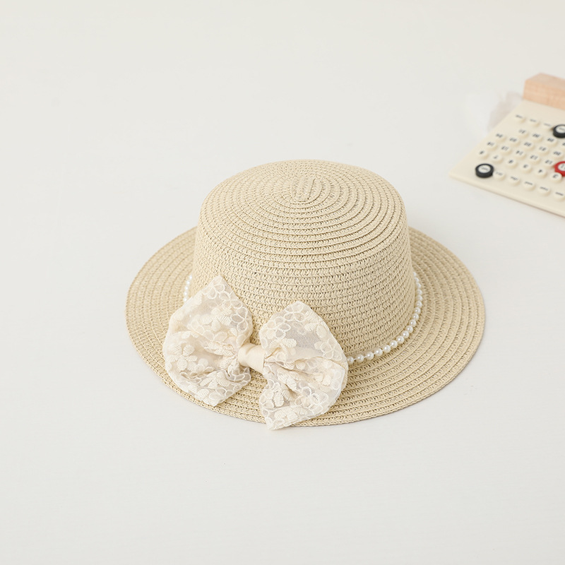 Picture of Children's Sunscreen Hat Summer Girl's Sunshade Straw Hat Bag suit Girl Baby Girl Western-style Lace Princess Beach Hat