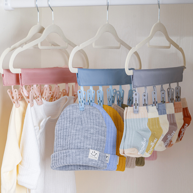 Picture of Creative Portable Fabric Clothes Hanger for Business Travel Foldable Clothes Hanger Bathroom Foldable Hanger Clothes Holder