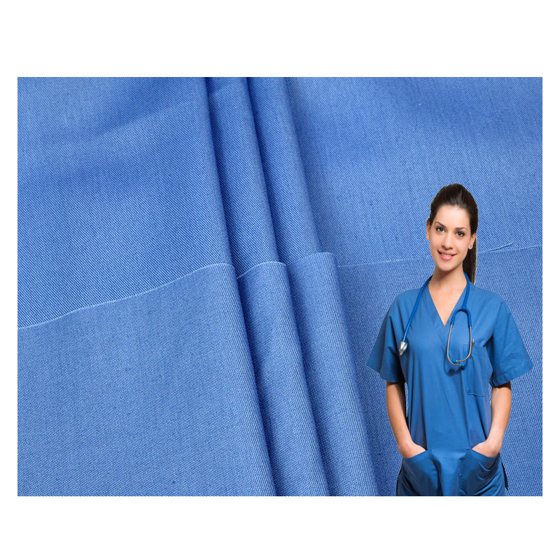TC polyester cotton twill fabric workshop overalls empty clothing fabric white coat woven fabric