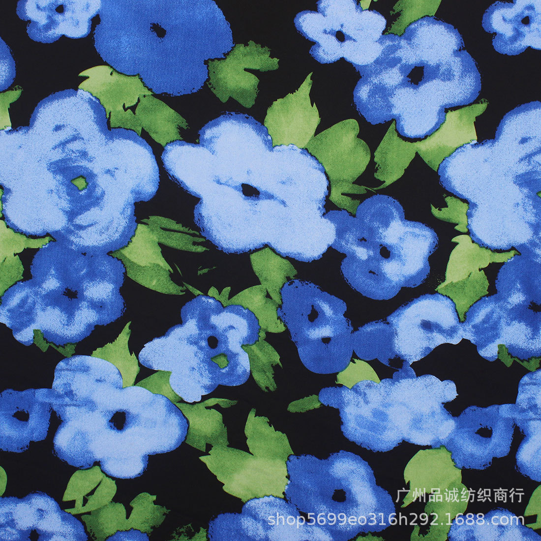 Picture of Broken card plain satin printed color ink sunflower chiffon printed cloth cross-border women's dress printed fabric