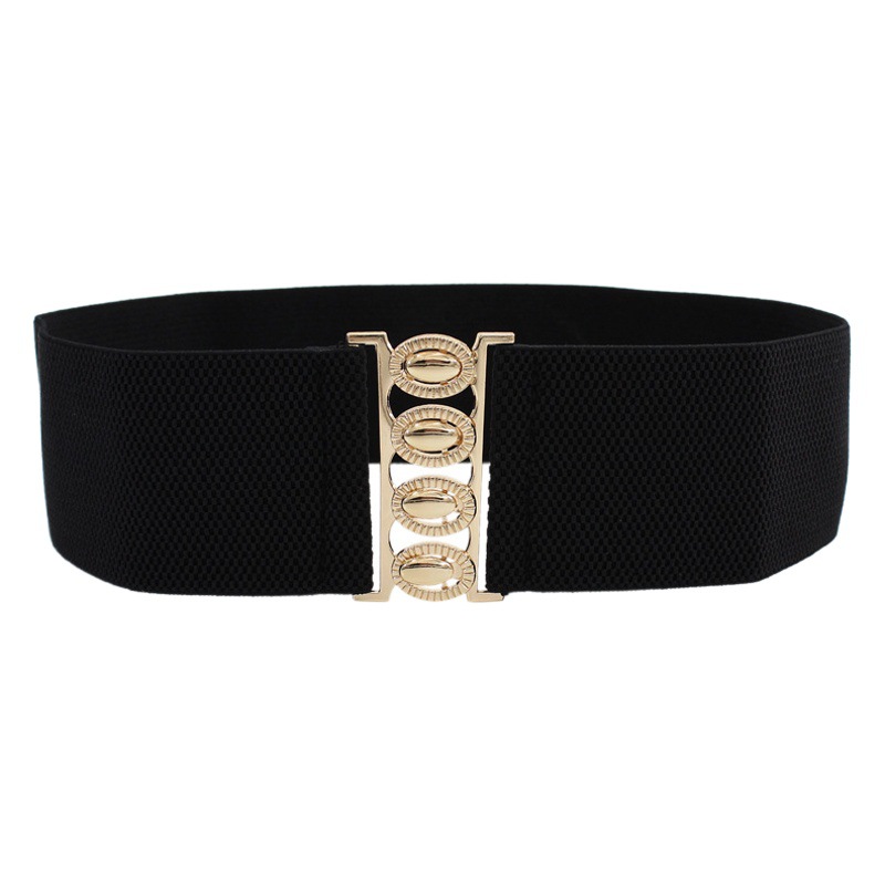 Women's four-season versatile elastic waist seal gold buckle dress fashion decoration elastic wide belt three sizes