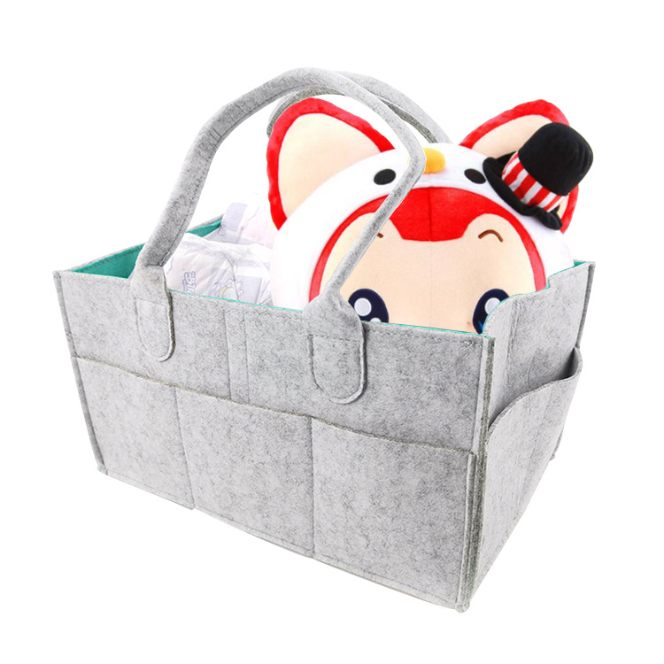 Amazon Mother and Baby Products Felt Diaper Storage Bag Foldable Portable Diaper Storage Bag Mother and Baby Storage