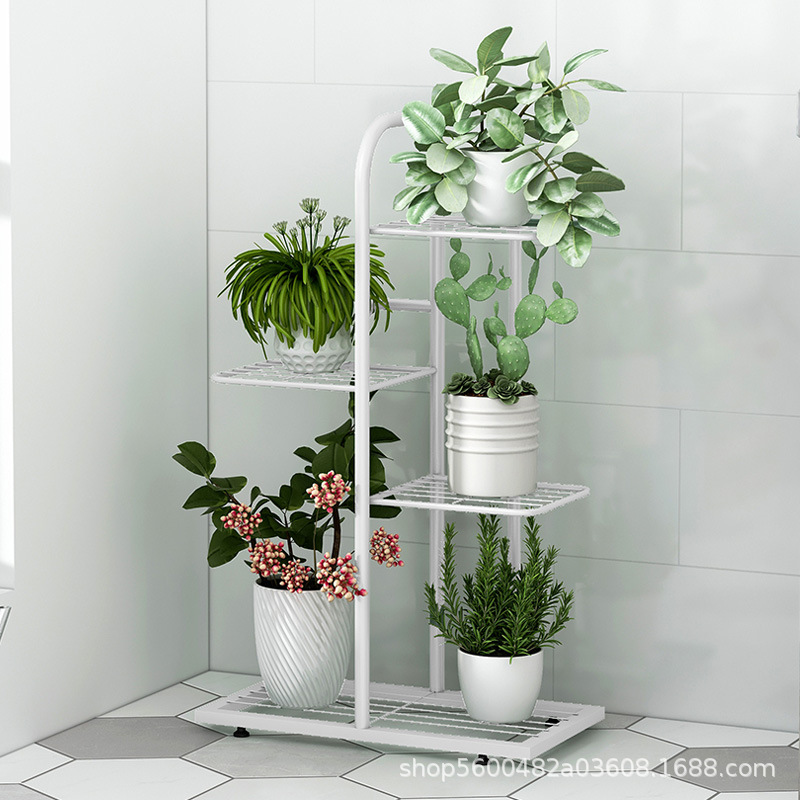 Picture of Foreign Trade Cross-border Iron Flower Rack Balcony Storage Rack Indoor Living Room Simple Modern Floor-standing Multi-layer Flower Pot Shelf