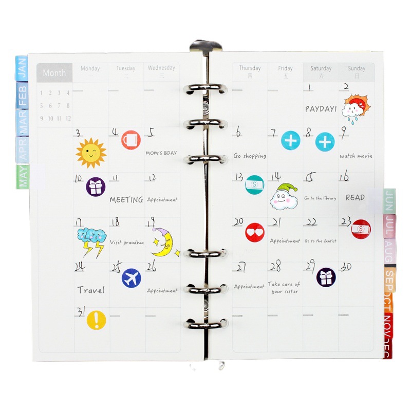 Macaron A6 Binder Accounting Notebook Planner Cash Budget Planner Japanese and Korean Cute Style