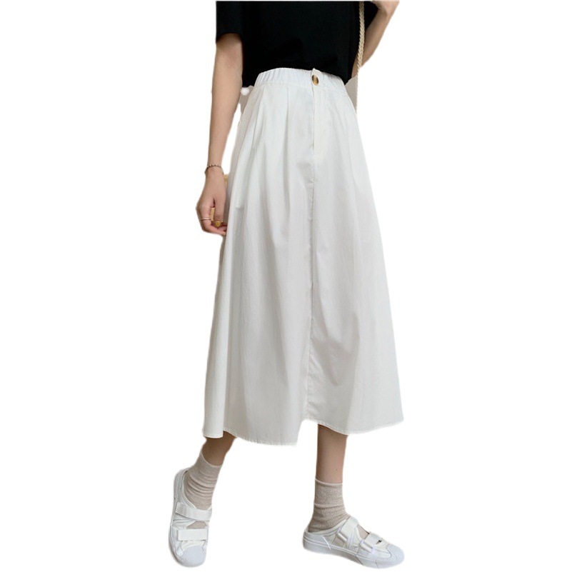 2023 Autumn and Winter plus size chubby girl Hong Kong Flavor A- Shaped Skirt Women's Korean-style High Waist Slimming Mid-length Umbrella Skirt