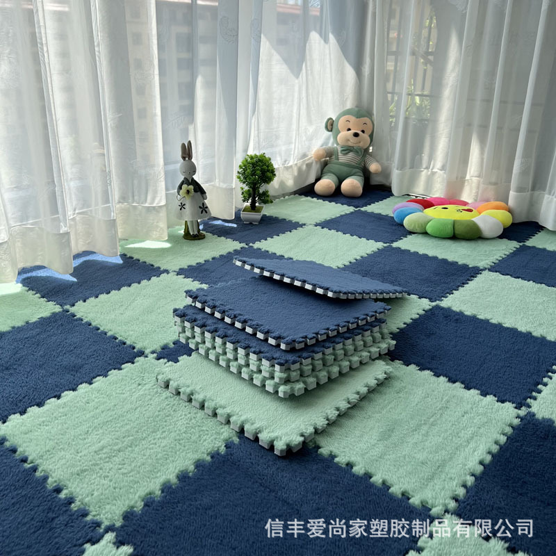 Picture of Bedside carpet bedroom full-bed room plush stitching foam floor mat cut tatami mat stain-resistant household