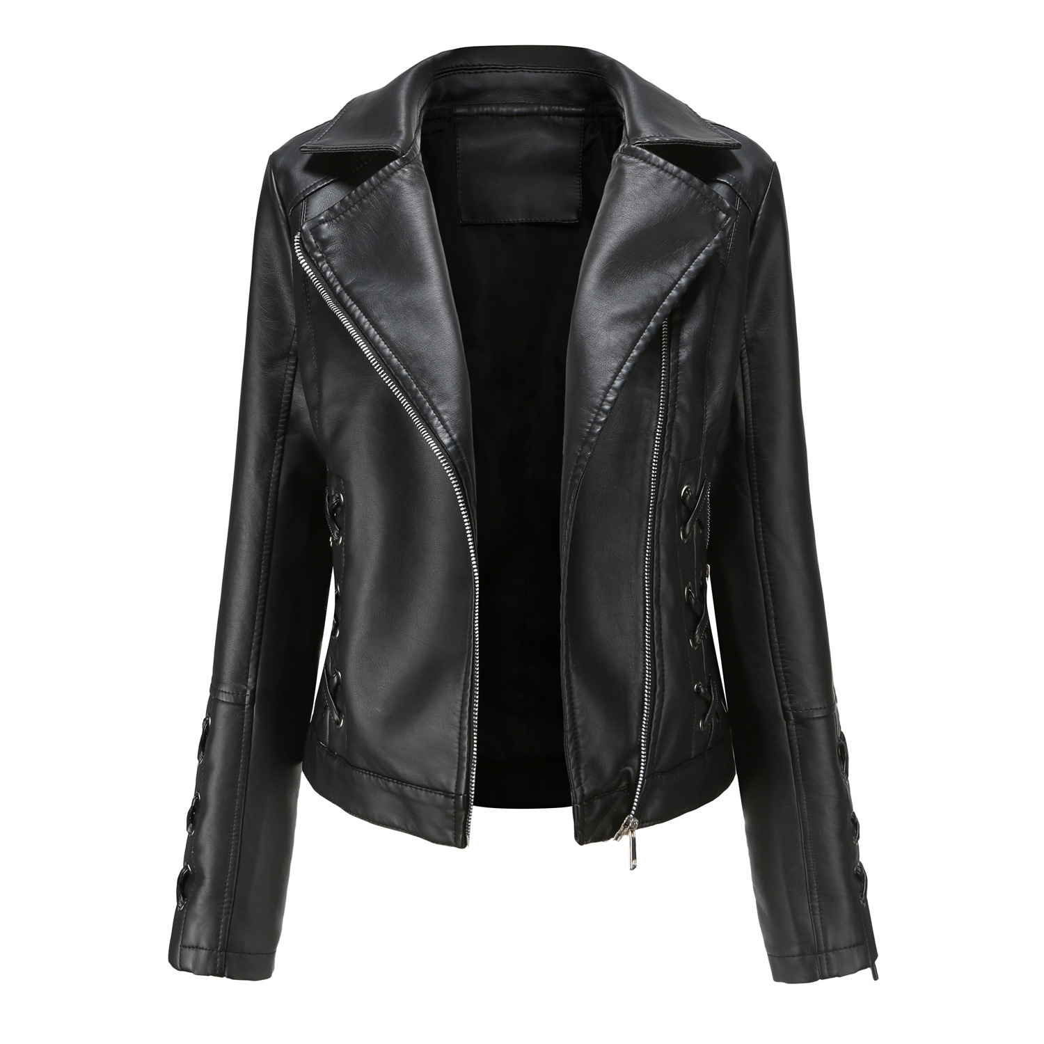 Picture of Export clothing Niche Design Boutique Knitted PU Leather Clothing Strap Fashion Women's Coat European and American Leather Clothing