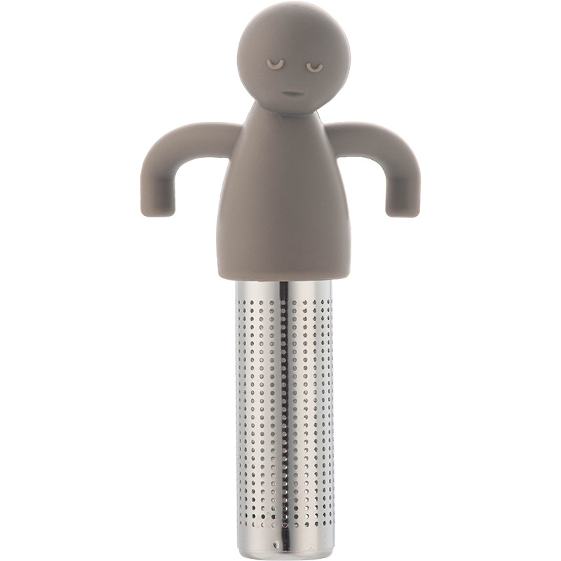 Picture of Creative 304 stainless steel silicone human-shaped tea strainer tea strainer hanging Cup-type tea residue tea bag strainer