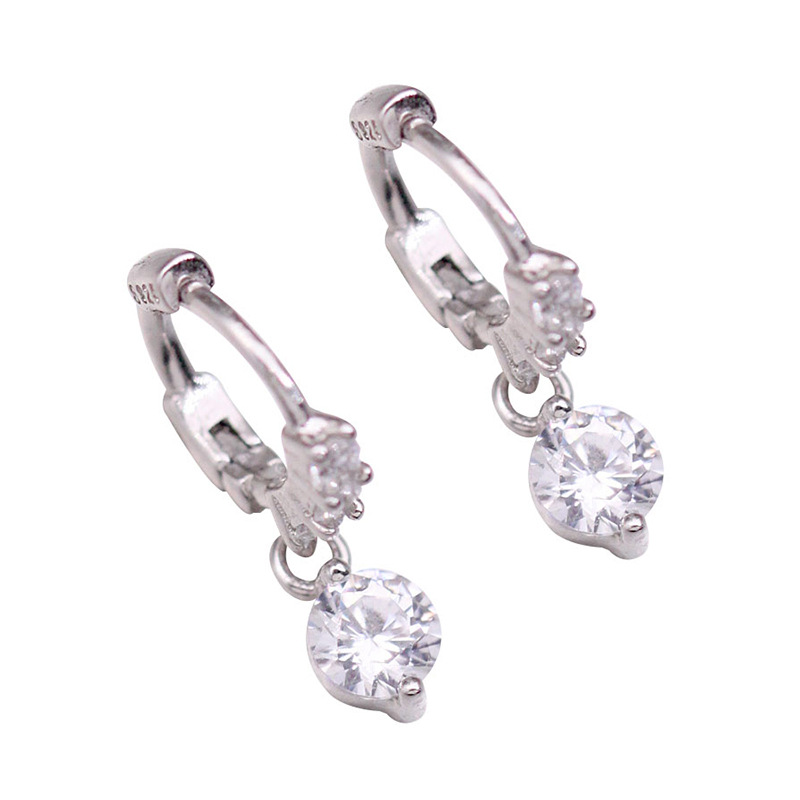 Picture of Mini Rhinestone Ear Ring Women's Full Diamond Row Diamond Small Circle Thin Ear Buckle Ear Bone Ring Earrings Simple All-match Elegant