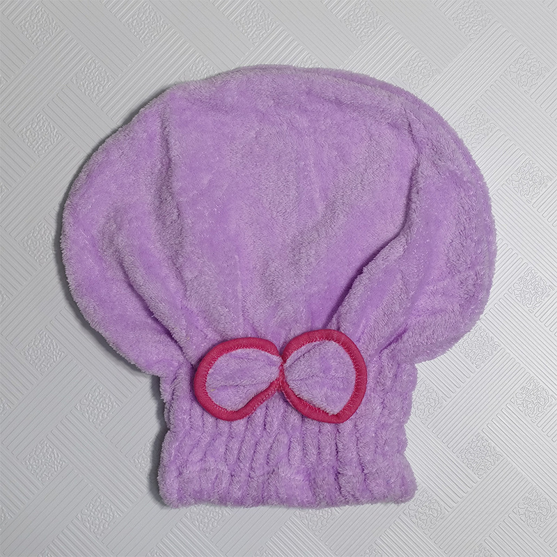 Picture of Cross-border Double-layer Thickened Shower Cap Women's Water Absorbent Quick-drying Cap Coral Fleece Hair Dried Towel Towel Wash Headband Hair Dried Cap