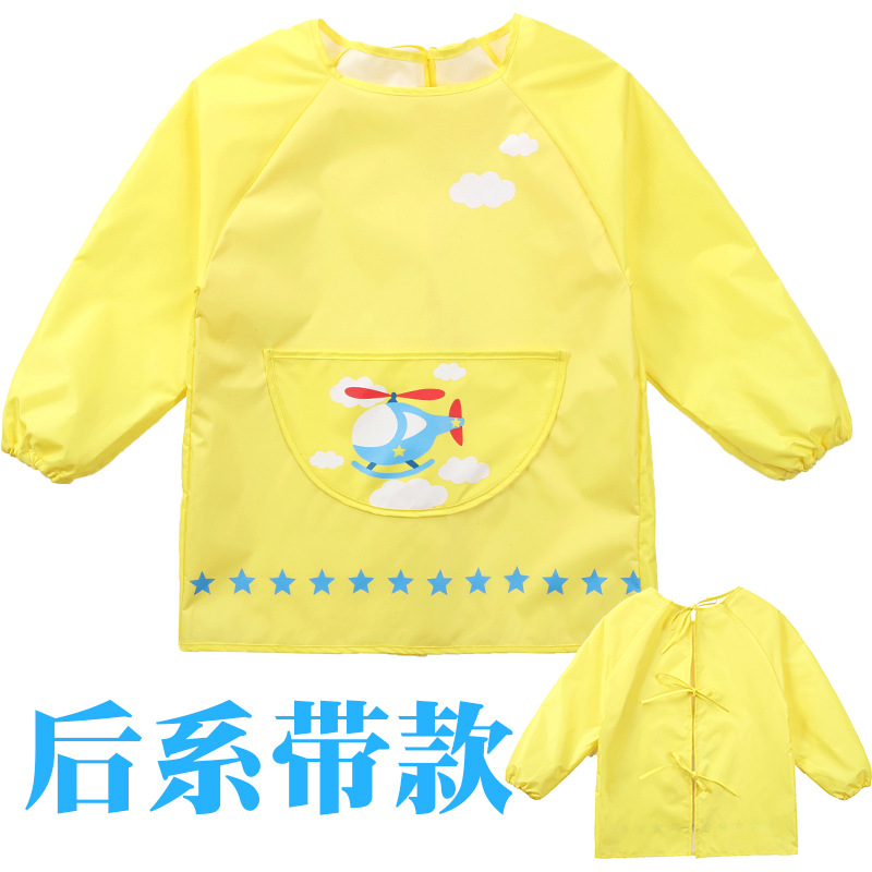 Picture of Cross-border supply of children playing sand clothing anti-dress baby eating clothes cartoon cover baby Four Seasons waterproof blouse painting