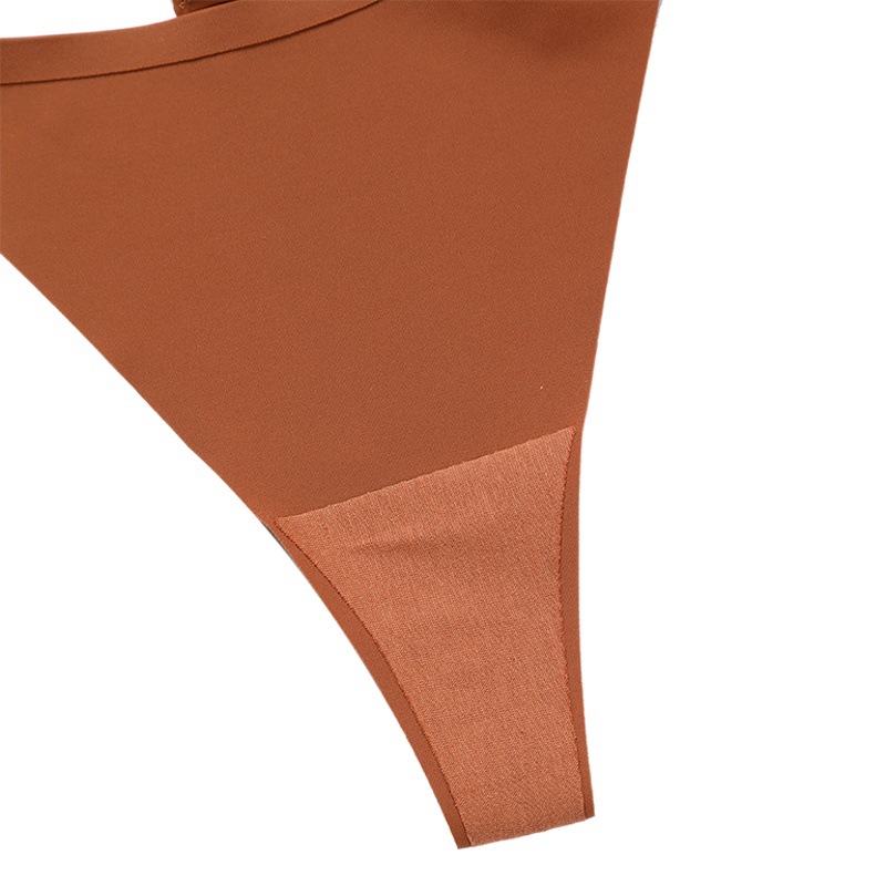European and American Sports Traceless G-string Breathable Ice Silk Underwear Women's Low Waist Plus Size One-piece Women's Briefs