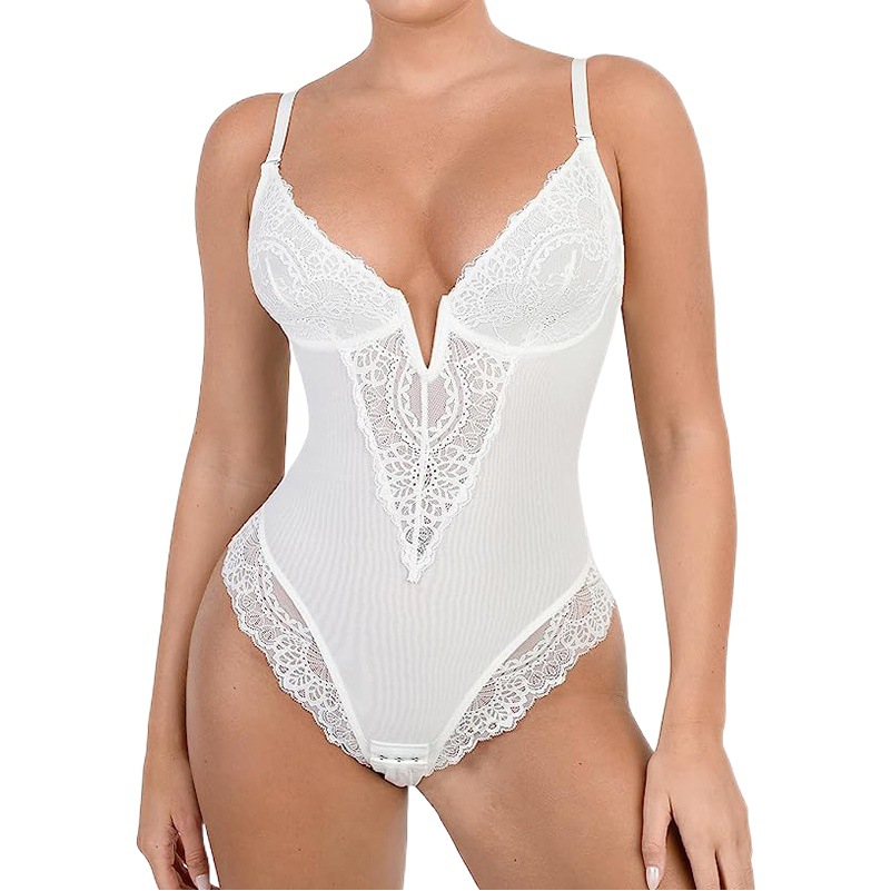 Cross-Border European and American High-Quality One-Piece Body-Shaping Garments, Tummy-Tightening, Butt-Lifting, Body-Shaping, Large-Size Sexy Lace Suspender Underwear