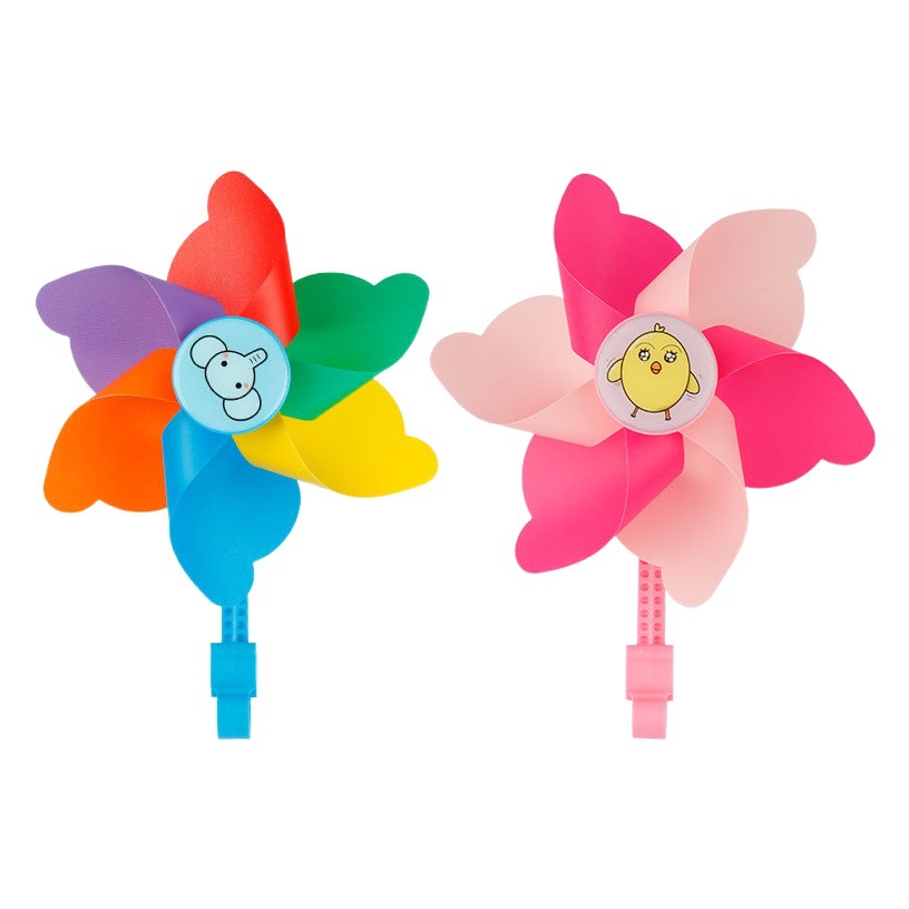 Children's bicycle decoration scooter rotating color windmill with buckle tassel spike with riding handle accessories
