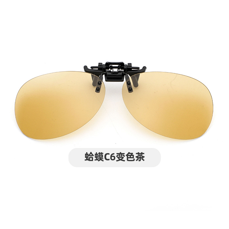 Picture of Yage's Popular Sunglasses, Polarized Clip-On Driver's Night Vision, Flip-Up Toad Style Sunglasses Clip-On Myopia Mirror Hanging Clip