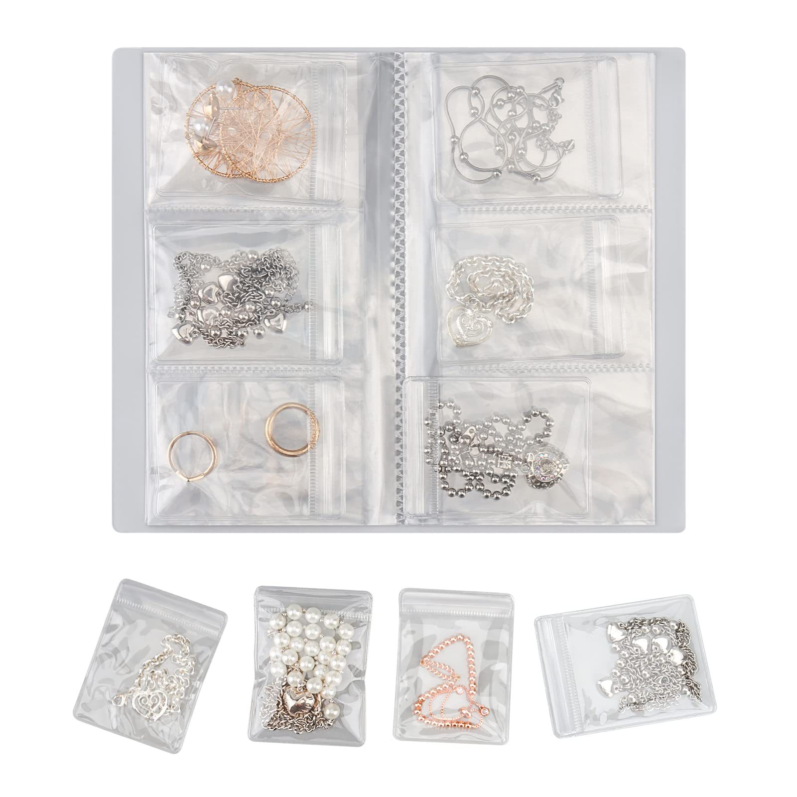 Picture of Portable PVC Transparent Dust-proof Bag Necklace Jewelry Storage Book Earrings Jewelry Storage Bag Anti-oxidation Sealed Bag