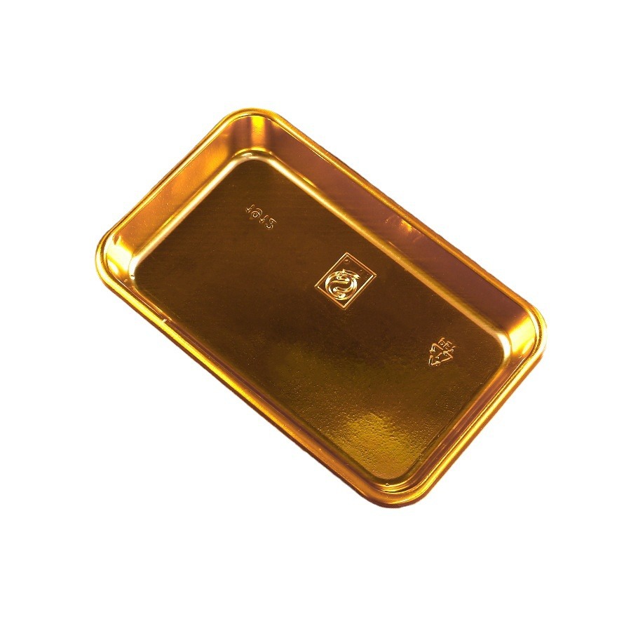 Picture of Disposable Golden Flat Bottom Fruit Tray High-grade Fruit Cut Packing Box Thickened Supermarket Cherry Strawberry Packaging Box