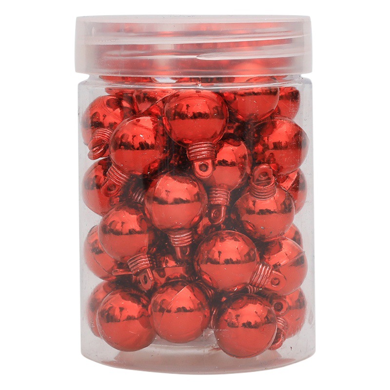 Cross-Border Wholesale 1.5cm 48 Pieces Electroplated Glossy Balls Christmas Mini Hanging Balls Christmas Tree Hanging Decorations