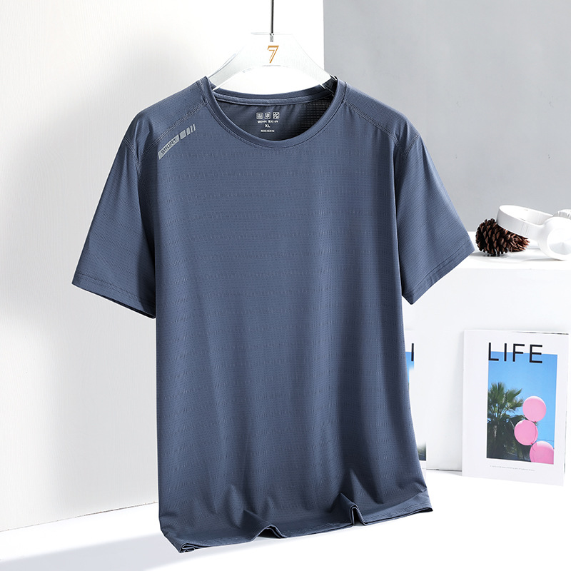 Picture of Summer New Printed Ice Silk T-shirt Men's Sports Leisure Running Fitness Breathable Short-sleeved Men's Outdoor Quick-drying Clothes