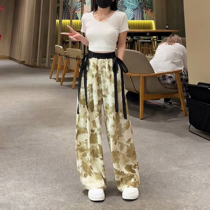 Picture of Girls' Pants Summer Kidsren's Ice Silk Casual Pants Sweatpants Spring & Fall New Thin Anti-Mosquito Pants Medium and Large Kidsren's Summer Clothes
