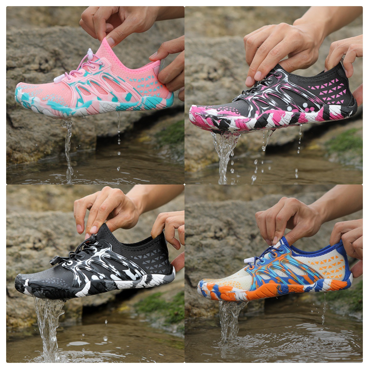 Outdoor New Mountaineering Couple Fitness Shoes Wading Beach Swimming Shoes Barefoot Soft Sole Diving Five Fingers Water Shoes