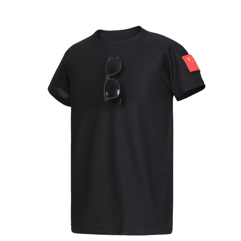 Picture of Summer Elastic Short-Sleeved T-Shirt Men's Loose Large Size Tactical Short-Sleeved Elastic Quick-Drying Military Fan Training Uniform T-Shirt