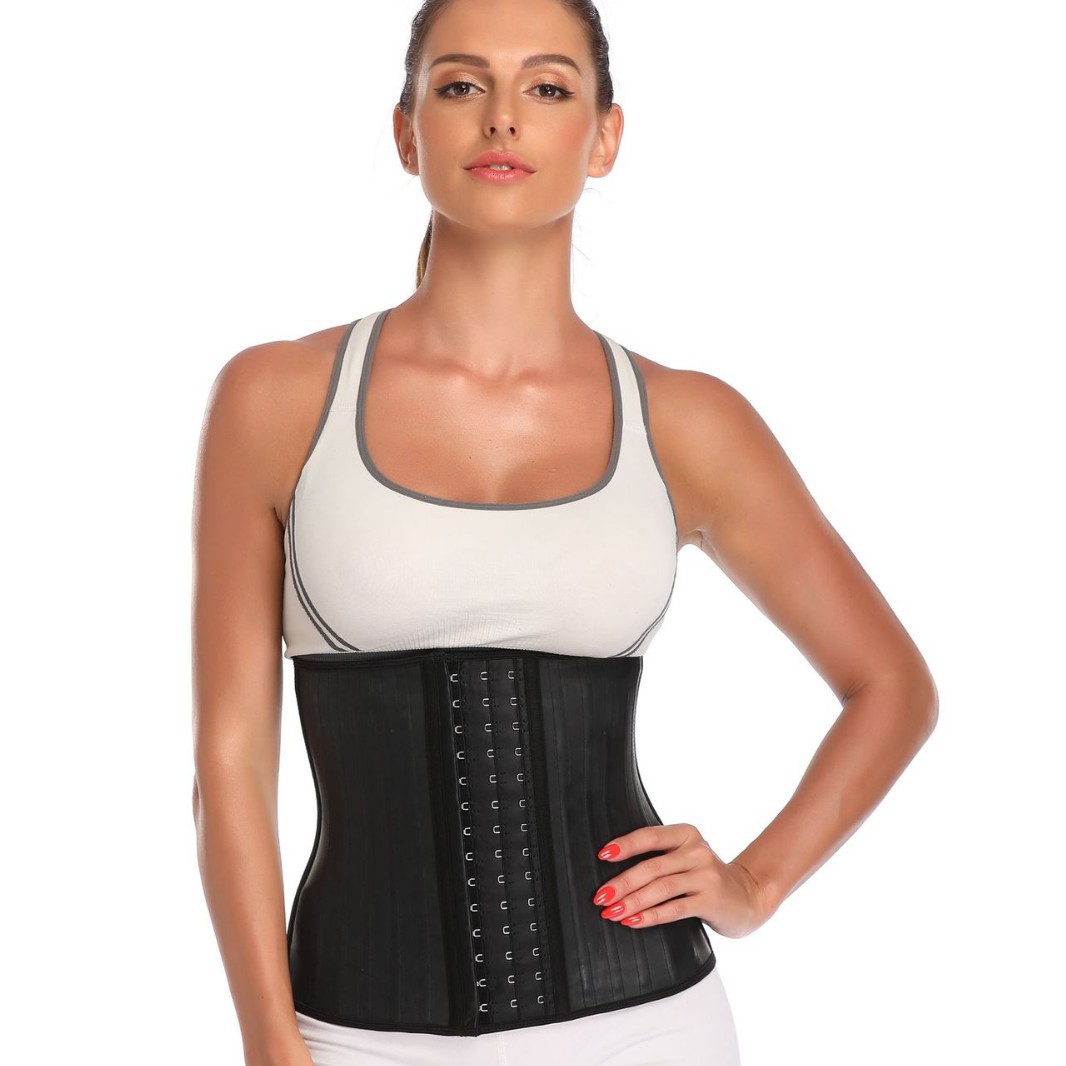 Cross-border European and American Gloss Latex Body Shaper Belly Belt 25 Steel Bone Rubber Slimming Body Body Beauty Belly Belt