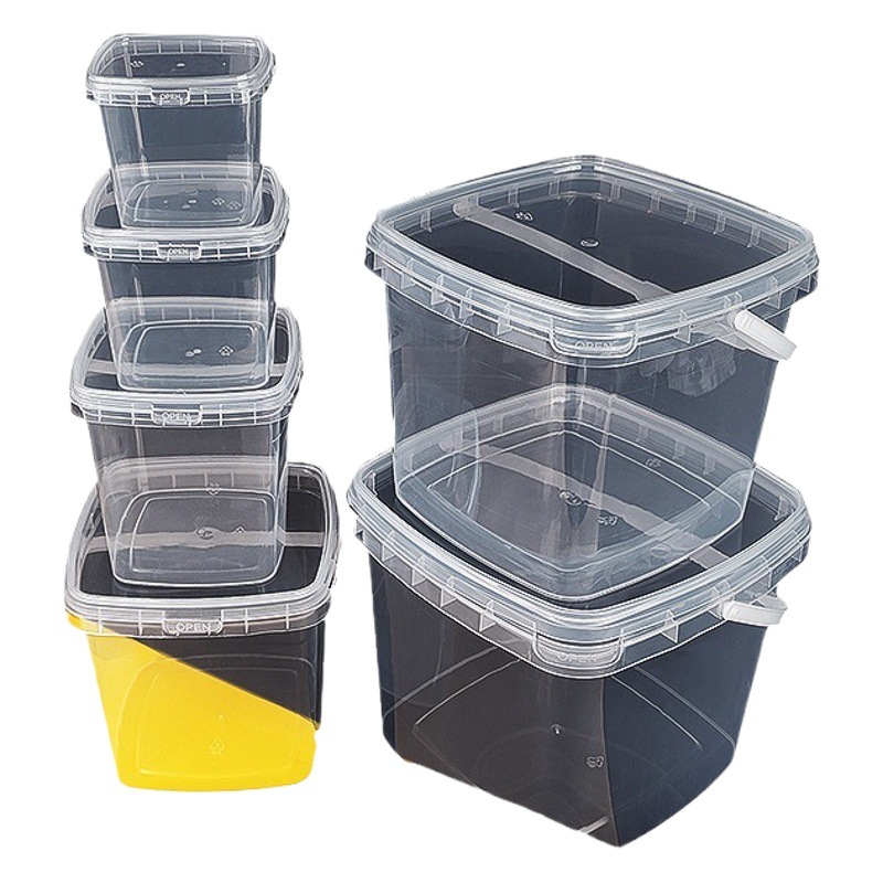 Transparent Portable Square Storage Bucket Laundry Bead Sealed Storage Bucket Crystal Colored Mud Space Sand Packaging Bucket