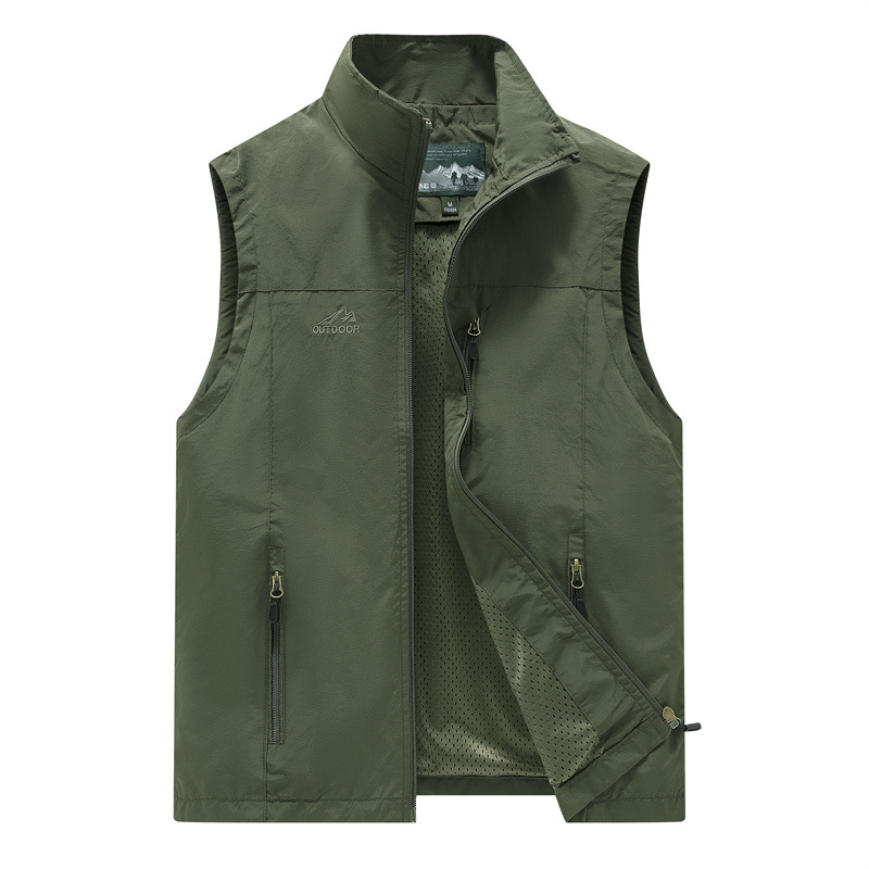 Fishing Mountaineering Collar Kipper Quick Dry Waterproof Men's Outdoor Leisure Spring and Summer Photography Grid Tooling