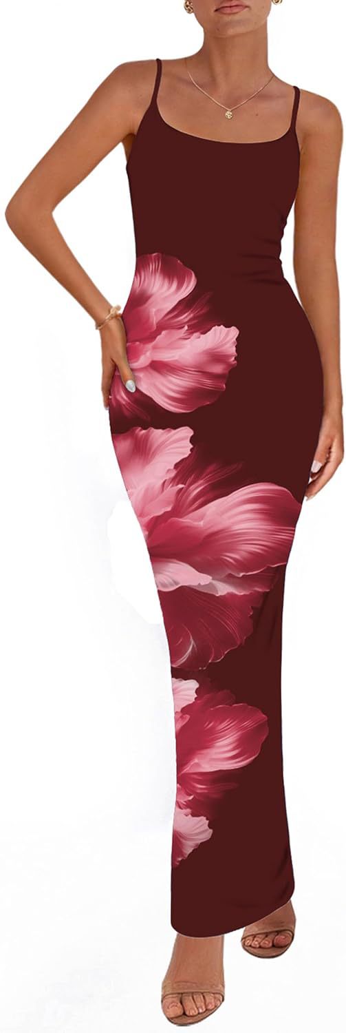 Picture of Autumn 2025 New Elegant Temperament Tight Low-cut Contrast Color Rose Print Design One Step Sling dress