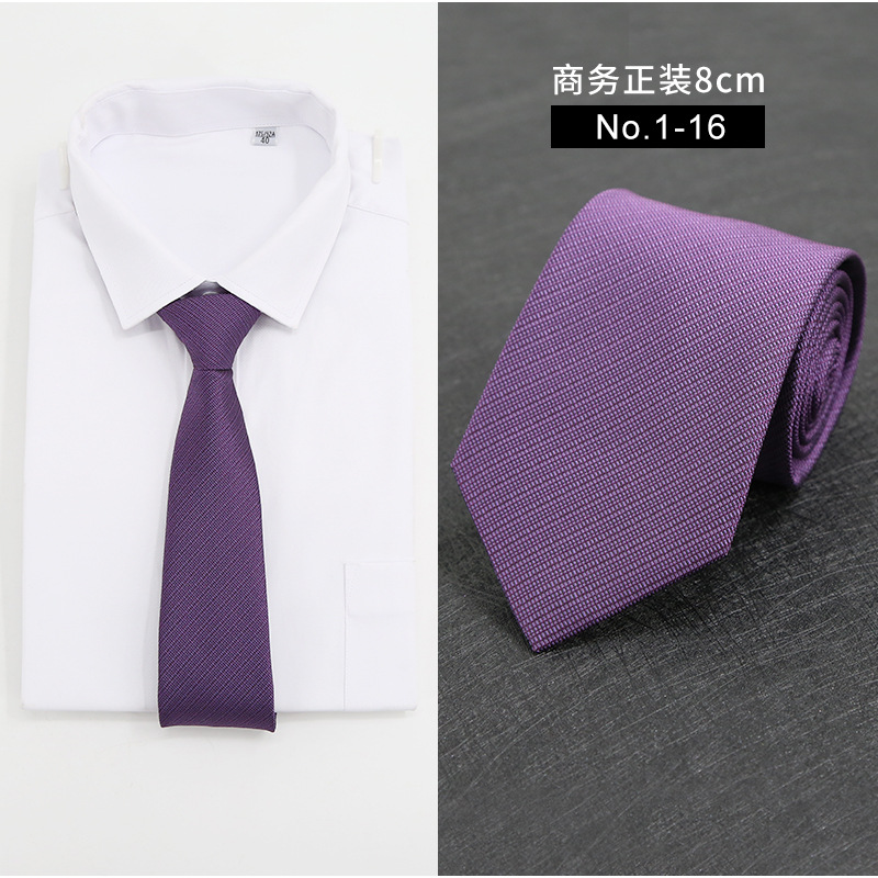 Picture of New Style Tie Men's Formal Business Casual Simple Style Solid Color Striped Arrow-Shaped Tie Manufacturer Ready Stock Wholesale