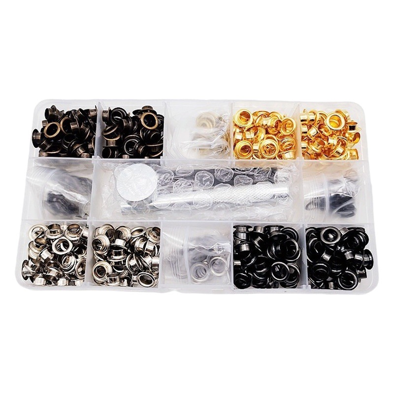 400 sets of 6mm copper metal gas eye buckle installation tools suit round shoe eye steam eye tarpaulin buckle manufacturers